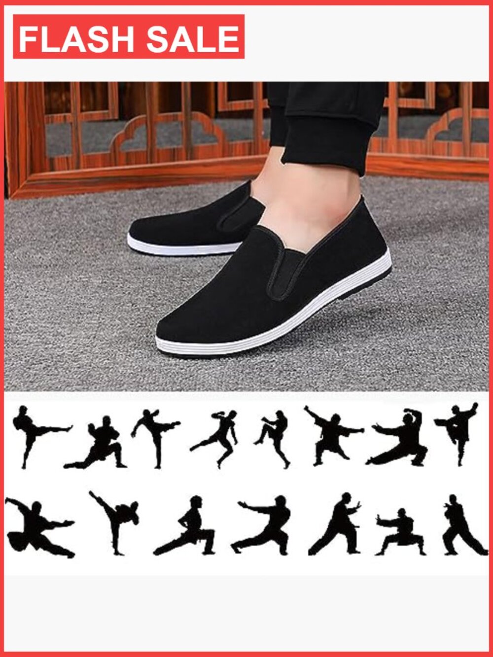 Traditional Chinese Kung Fu Slippers, Canvas Tai Chi Shoes, Anti-Slip Rubber - Picture 5 of 7